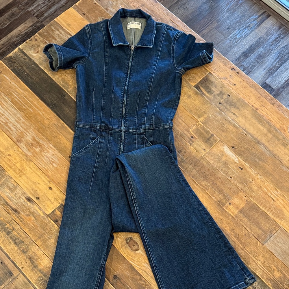 We The Free Dark Blue Denim Jumpsuit